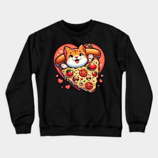 Funny Fat with Pizza, Funny Pizza lover Crewneck Sweatshirt